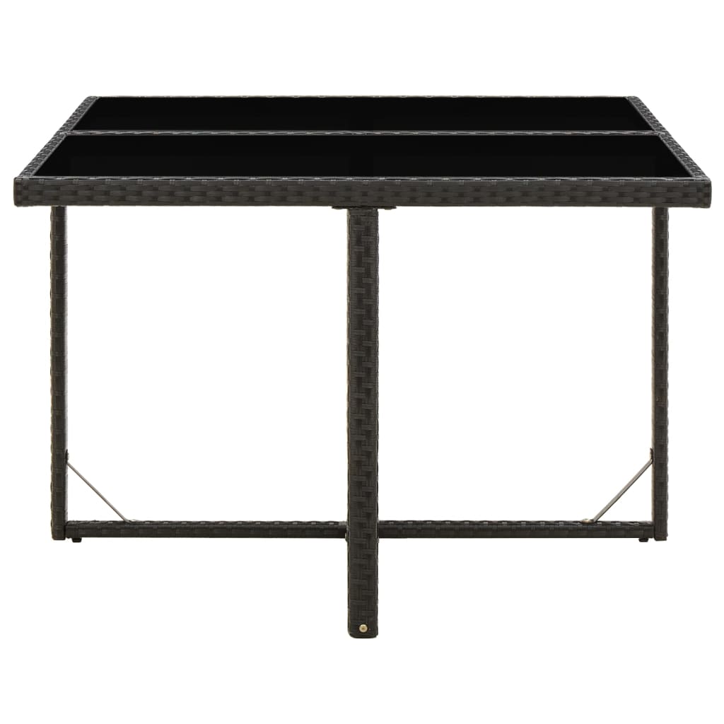 Vrtni stol crni 109 x 107 x 74 cm od poliratana i stakla