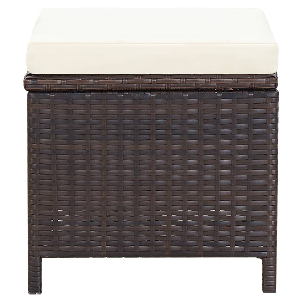 4-dijelni set vrtnih stolica i stolaca od poliratana smeđi