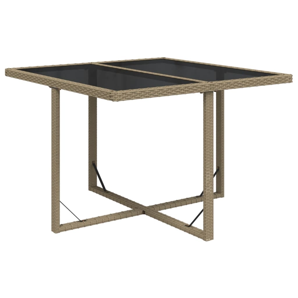Vrtni stol bež 109 x 107 x 74 cm od poliratana i stakla