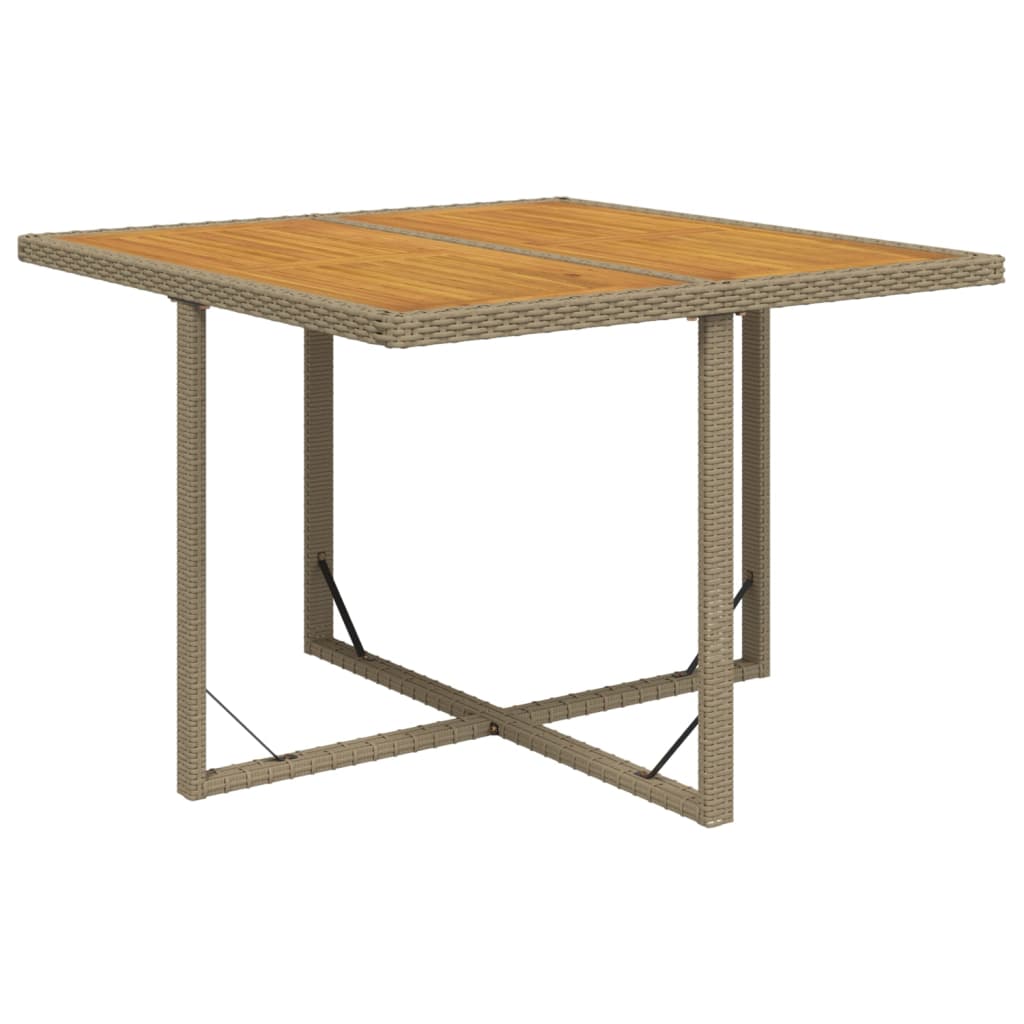 Vrtni stol bež 109 x 107 x 74 cm od poliratana i drva bagrema