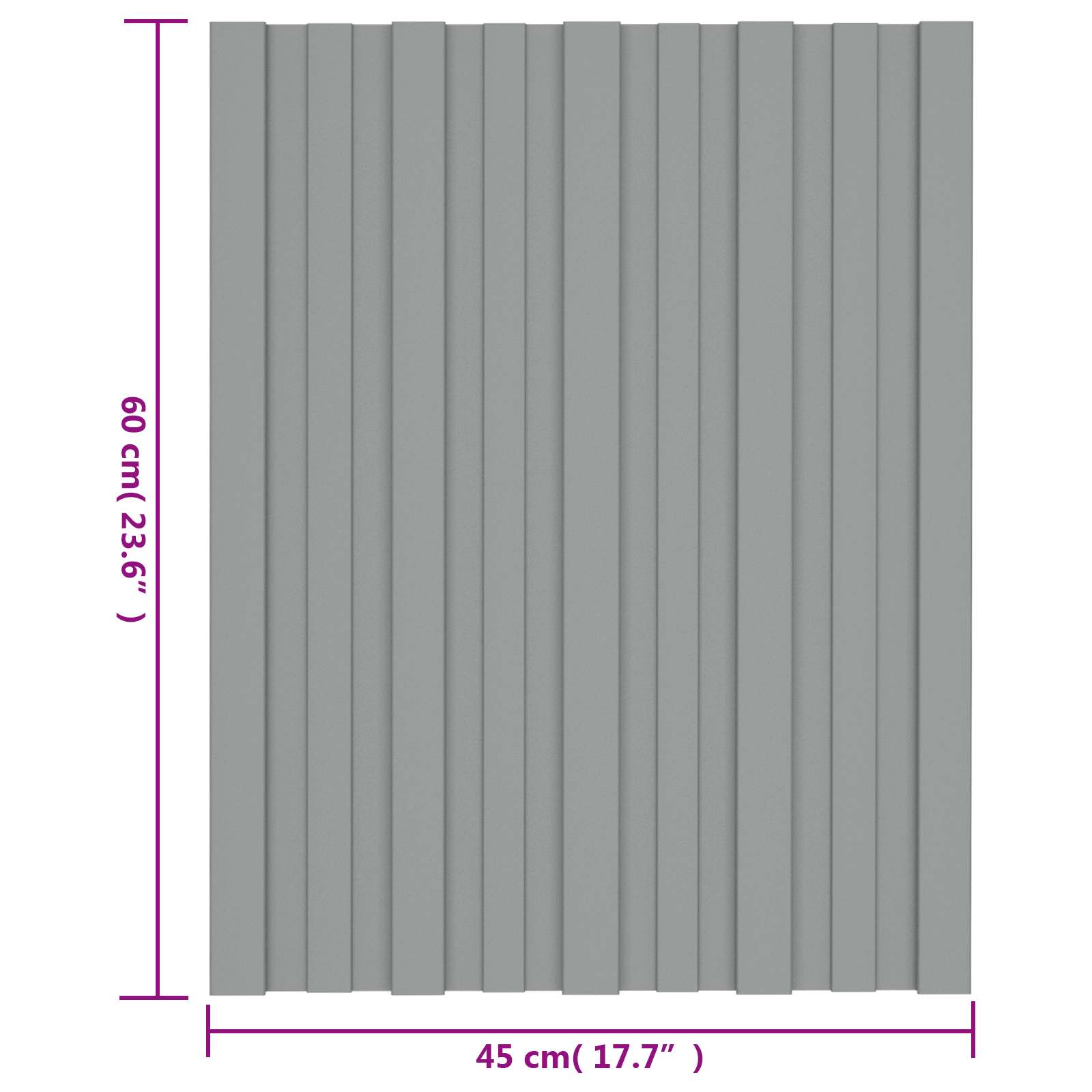 Krovni panel 36 pcs Siva 60 x 45 cm Pocinčani čelik