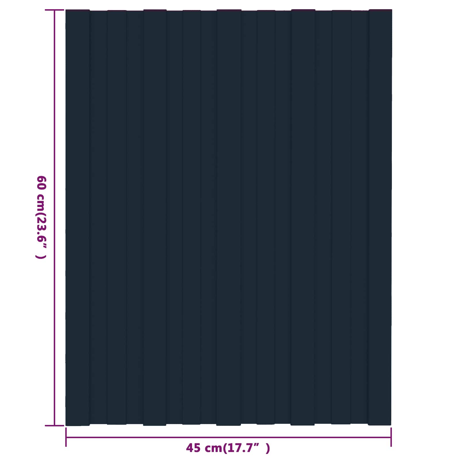 Krovni panel 12 pcs Antracit 60 x 45 cm Pocinčani čelik