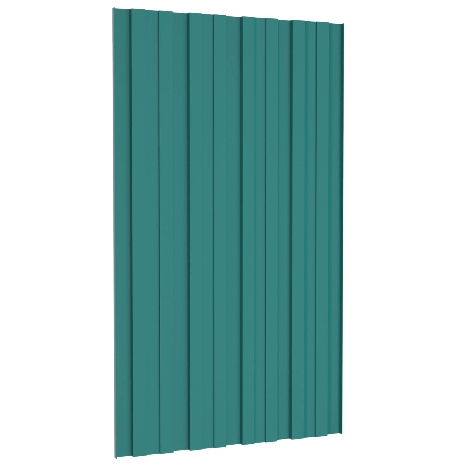 Krovni panel 12 pcs Zelena 80 x 45 cm Pocinčani čelik