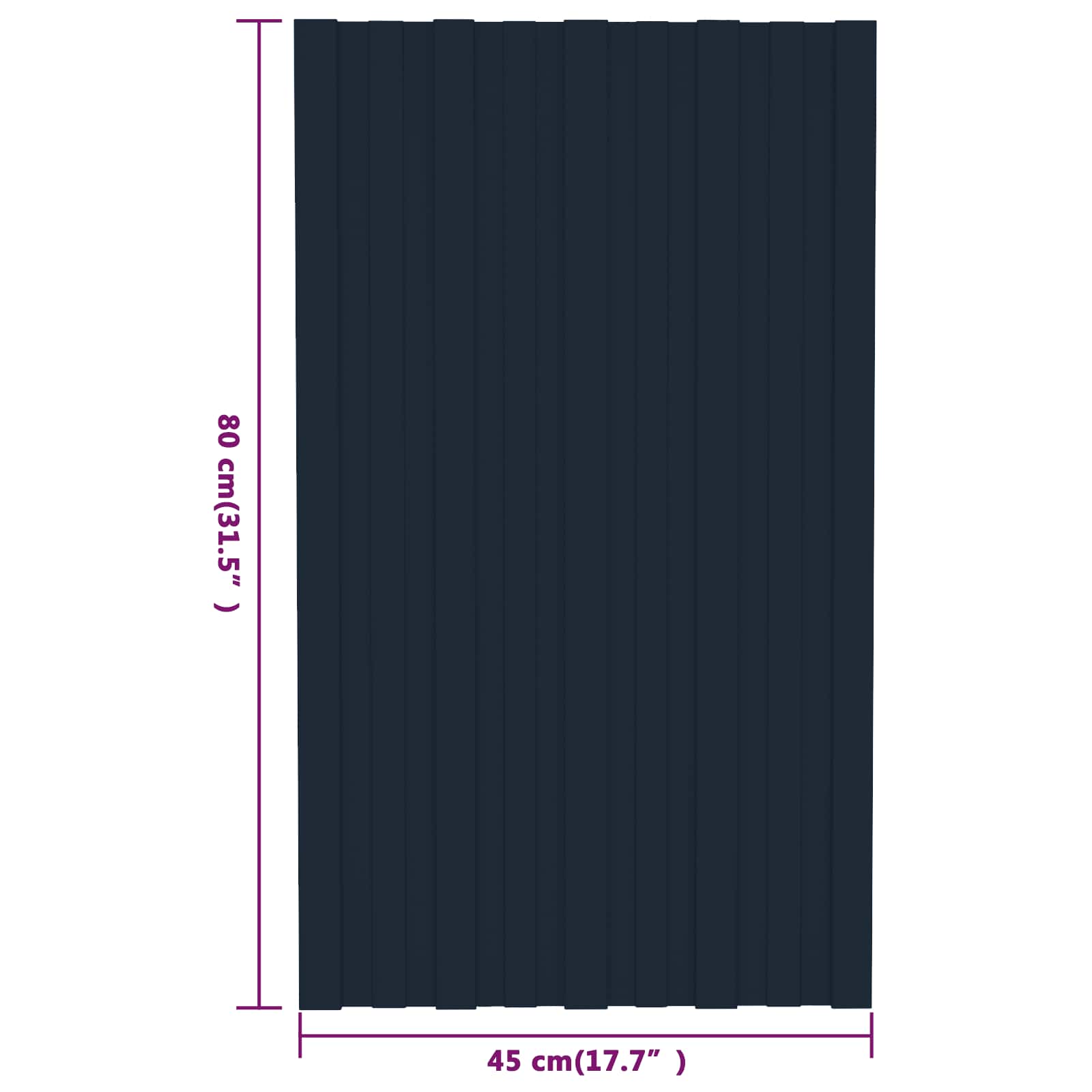 Krovni panel 36 pcs Antracit 80 x 45 cm Pocinčani čelik