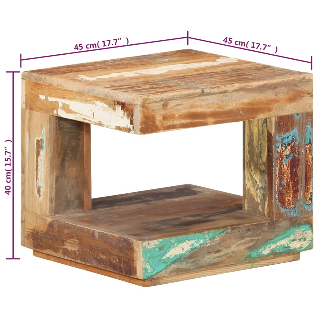 Stolić za kavu 45 x 45 x 40 cm od masivnog obnovljenog drva