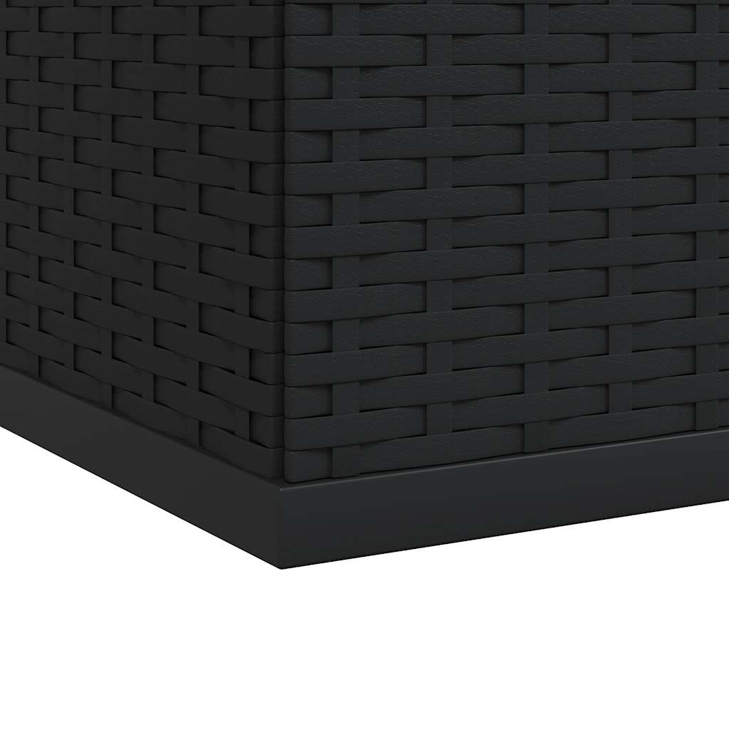 Kutija za vrtne jastuke od PE ratana 100 x 97,5 x 104 cm crna