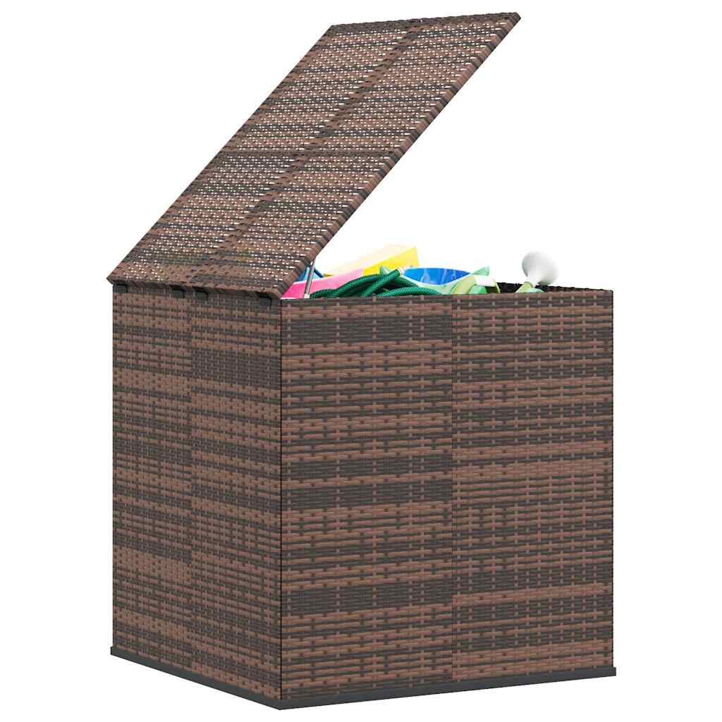 Kutija za vrtne jastuke od PE ratana 100 x 97,5 x 104 cm smeđa