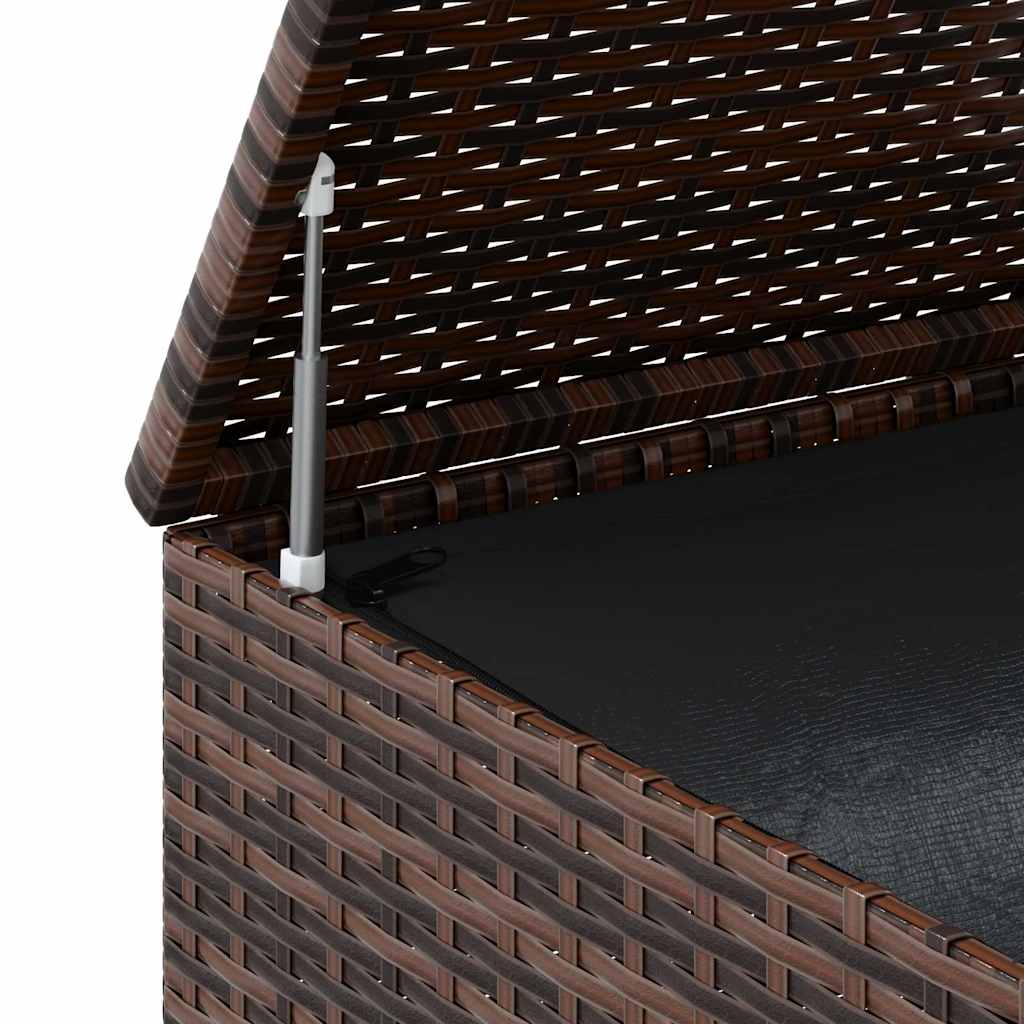 Kutija za vrtne jastuke od PE ratana 100 x 97,5 x 104 cm smeđa