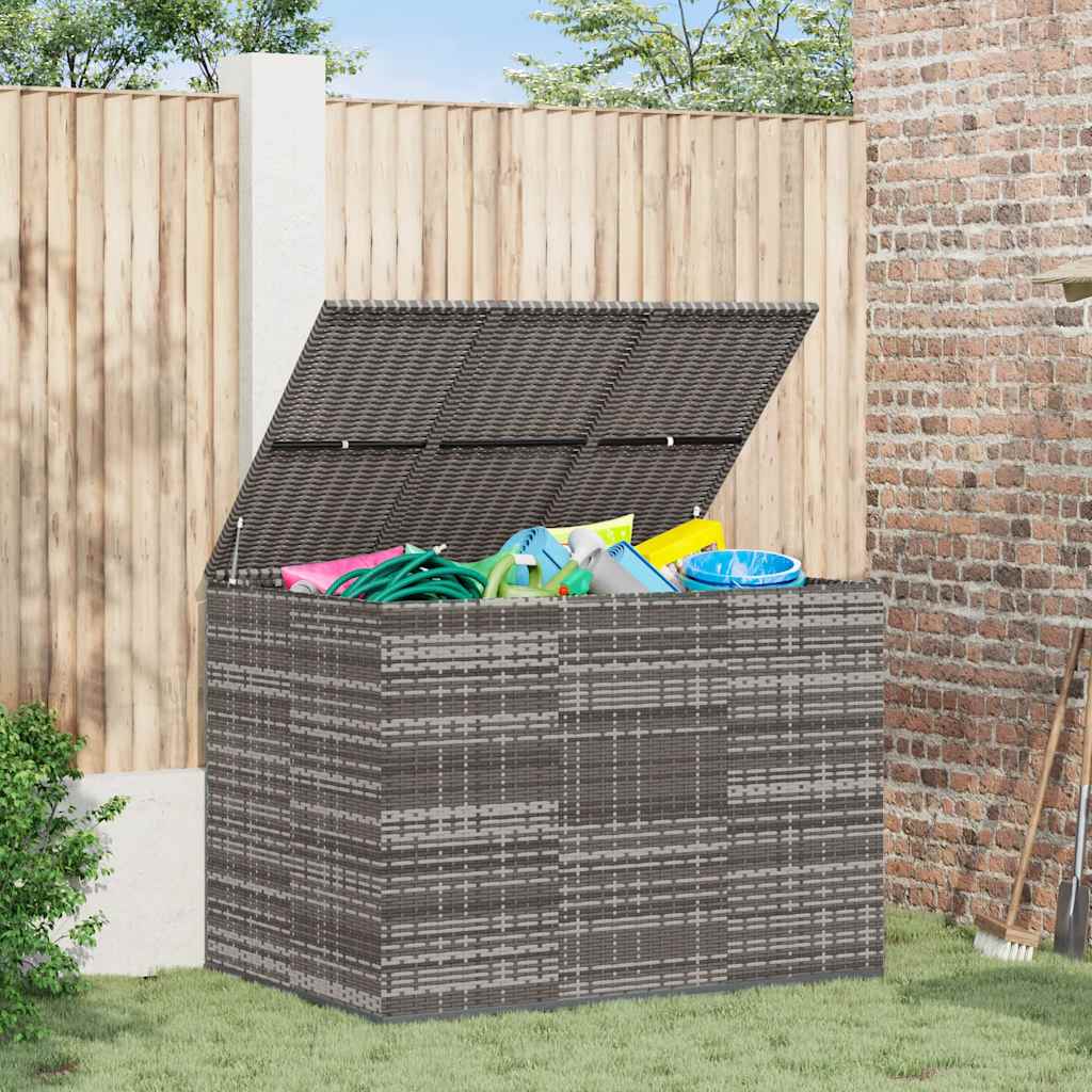 Kutija za vrtne jastuke od PE ratana 145 x 100 x 103 cm siva