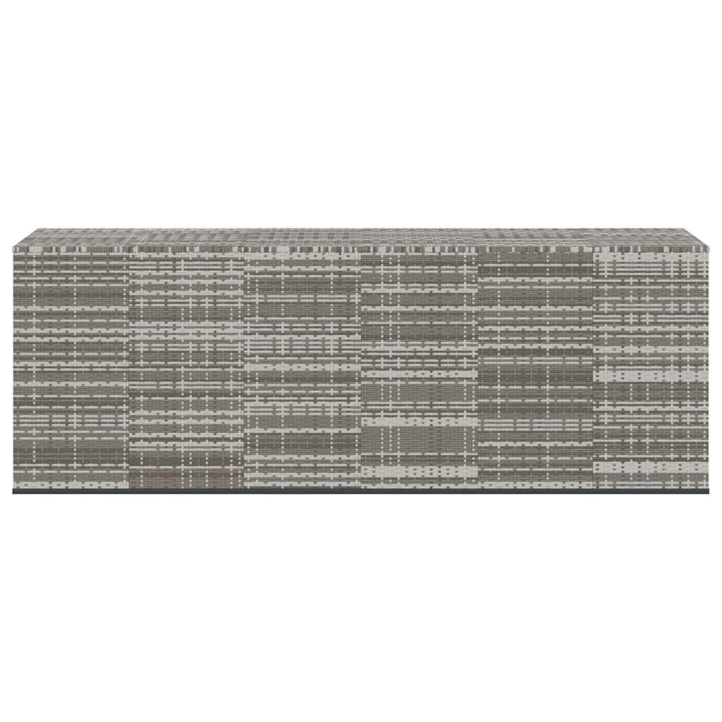Kutija za vrtne jastuke od PE ratana 291 x 100,5 x 104 cm siva