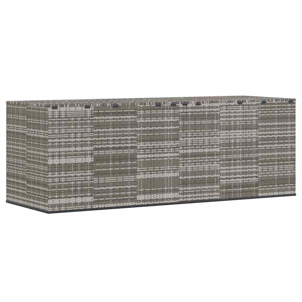 Kutija za vrtne jastuke od PE ratana 291 x 100,5 x 104 cm siva