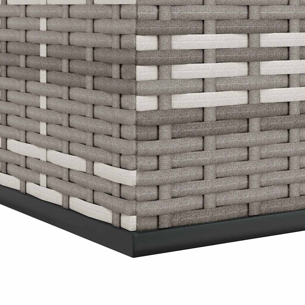 Kutija za vrtne jastuke od PE ratana 291 x 100,5 x 104 cm siva