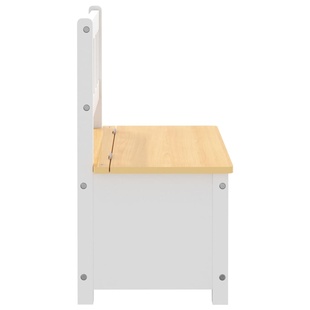 Dječja klupa za pohranu bijela i bež 60 x 30 x 55 cm MDF