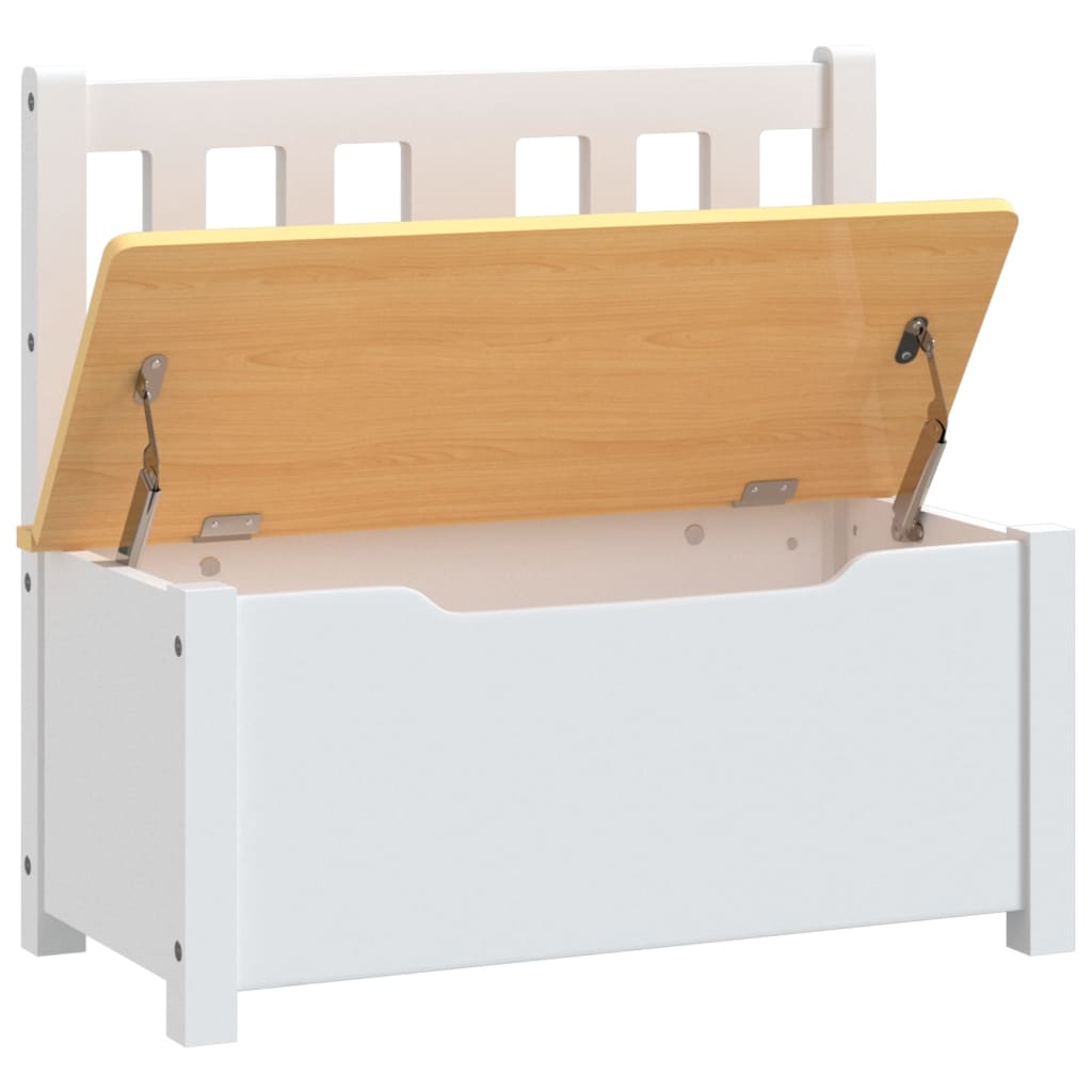 Dječja klupa za pohranu bijela i bež 60 x 30 x 55 cm MDF