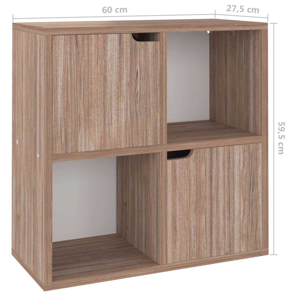 Police za knjige boja sivog hrasta 60 x 27,5 x 59,5 cm drvene