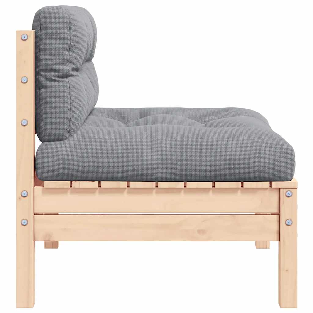 Vrtni dvosjed sa sivim jastucima od masivne borovine