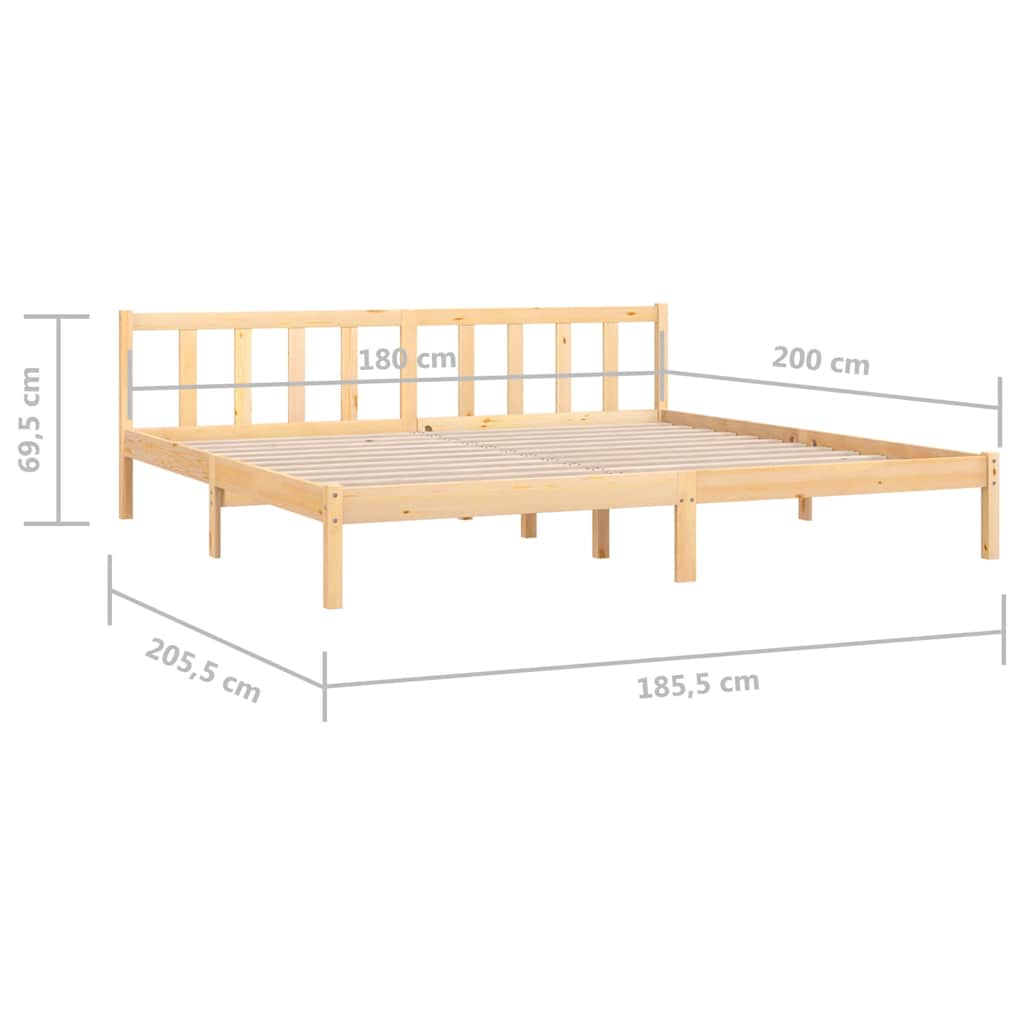 Okvir za krevet od masivne borovine 180 x 200 cm bračni
