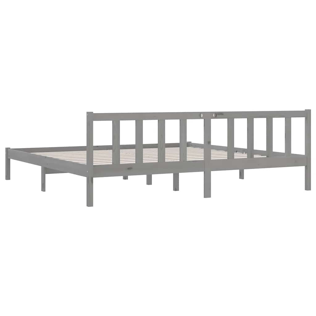 Okvir za krevet od masivne borovine sivi 200 x 200 cm