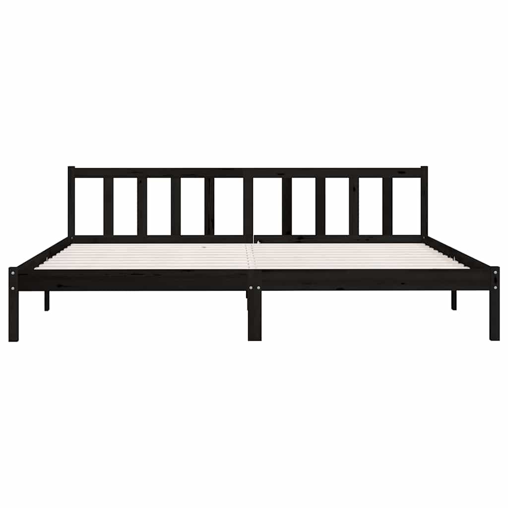 Okvir za krevet od masivne borovine crni 200 x 200 cm