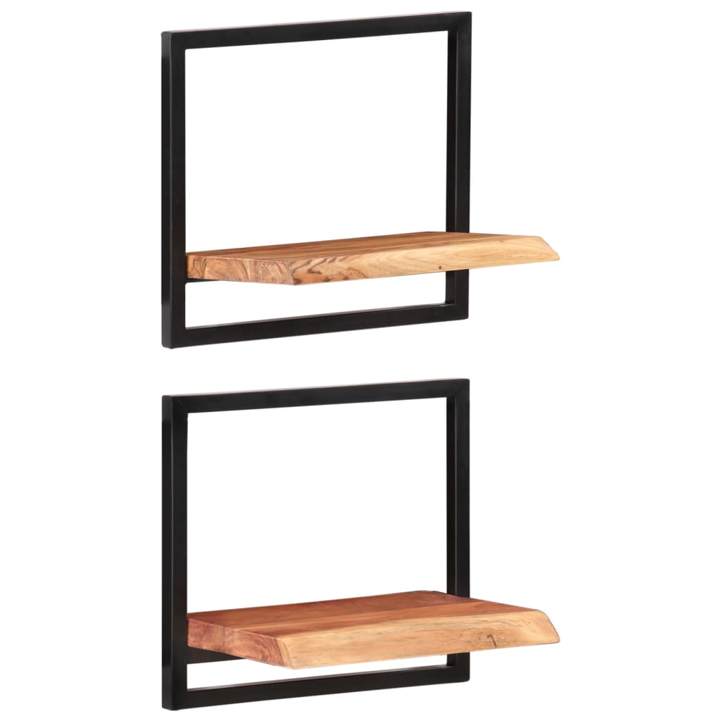 Zidne police 2 kom 40 x 24 x 35 cm masivni bagrem i čelik