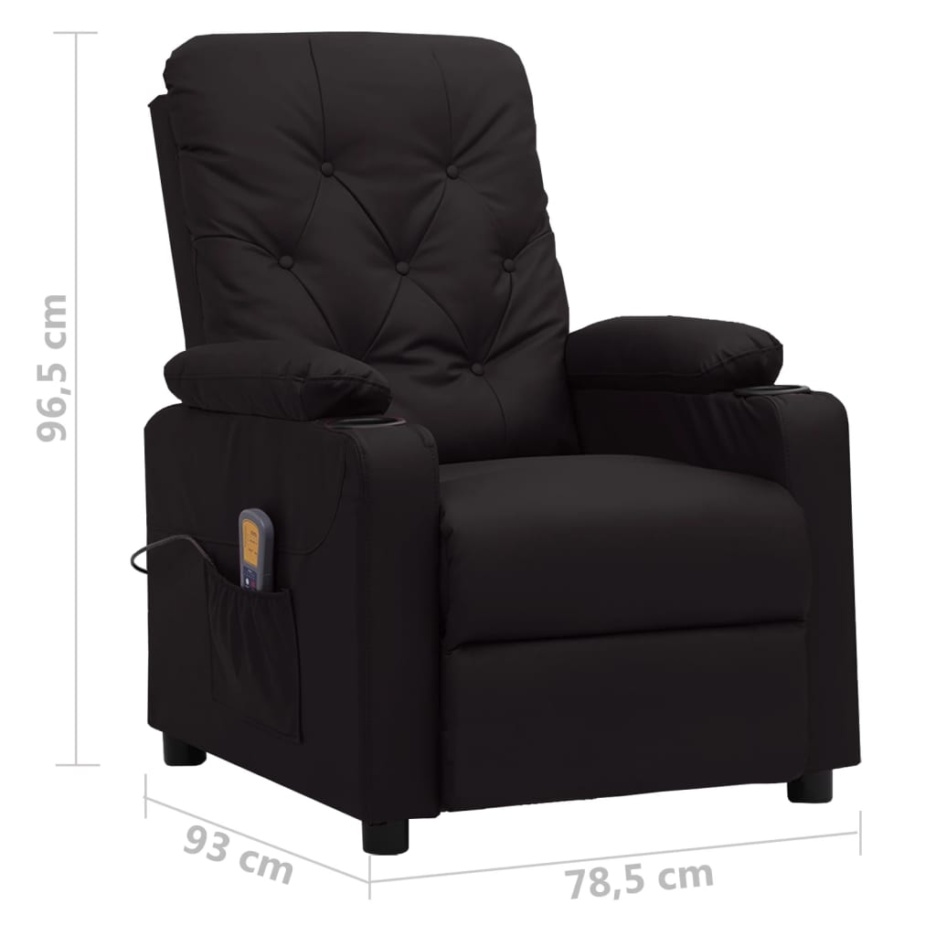 Masažna fotelja od umjetne kože crna