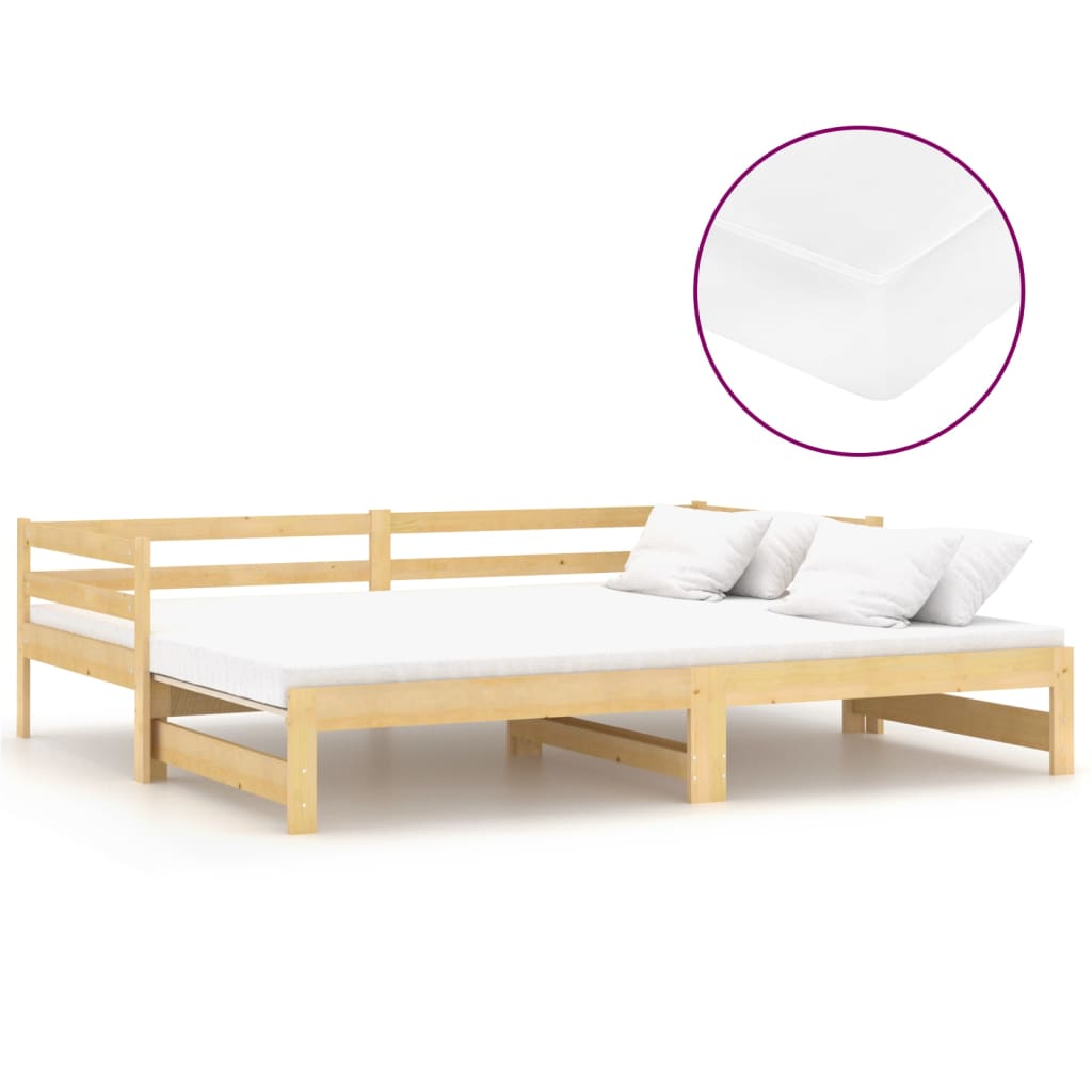 Dnevni ležaj na izvlačenje 2 x (90 x 200) cm masivna borovina