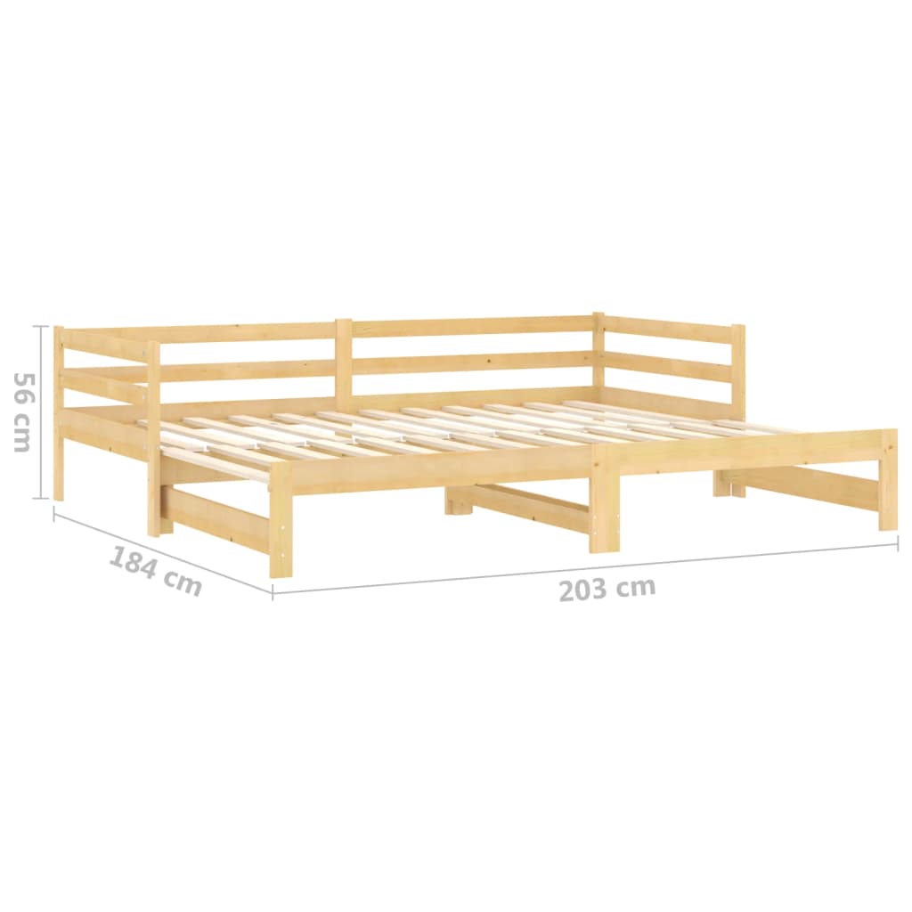 Dnevni ležaj na izvlačenje 2 x (90 x 200) cm masivna borovina