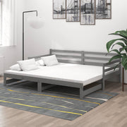 Dnevni ležaj na izvlačenje 2 x (90 x 200) cm sivi od borovine
