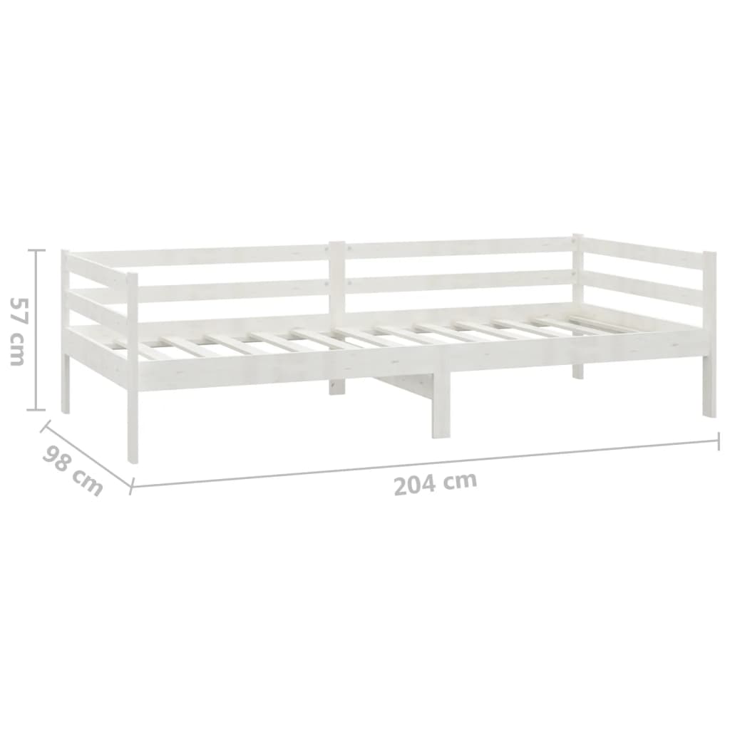 Dnevni ležaj s ladicama 90 x 200 cm bijeli od masivne borovine