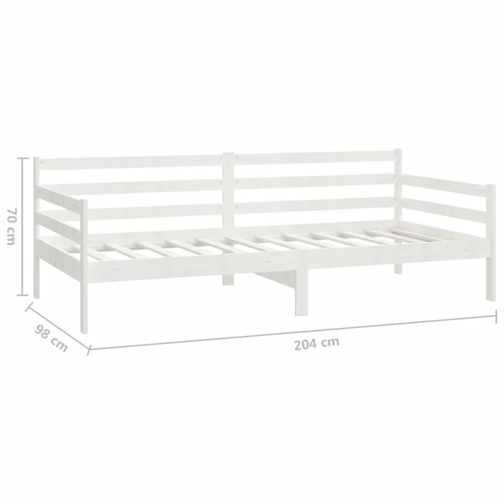 Dnevni ležaj s ladicama 90 x 200 cm bijeli od masivne borovine