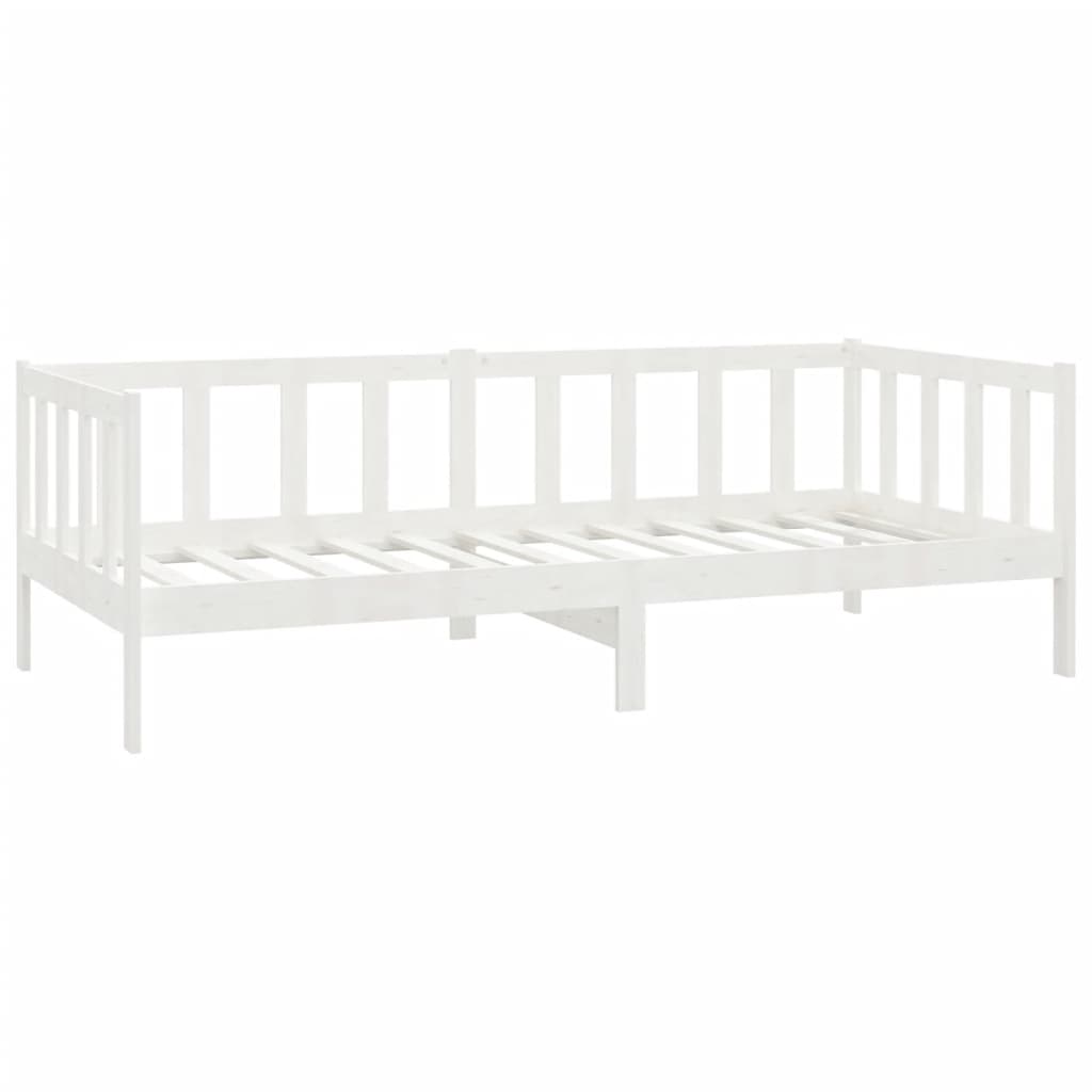 Dnevni ležaj s ladicama 90 x 200 cm bijeli od masivne borovine
