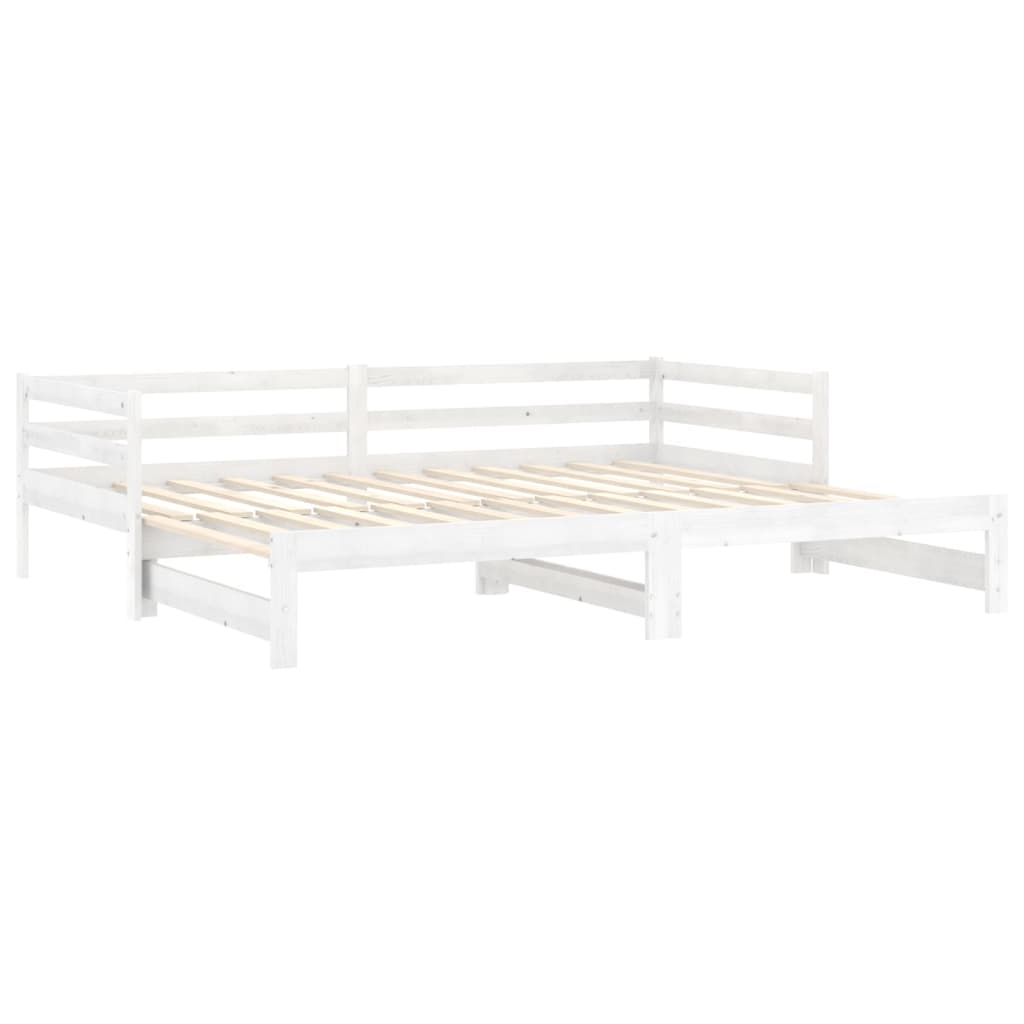 Dnevni ležaj na izvlačenje 2 x (90 x 200) cm bijeli od borovine