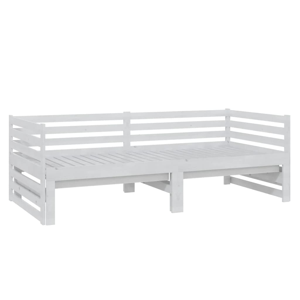 Dnevni ležaj na izvlačenje 2 x (90 x 200) cm bijeli od borovine