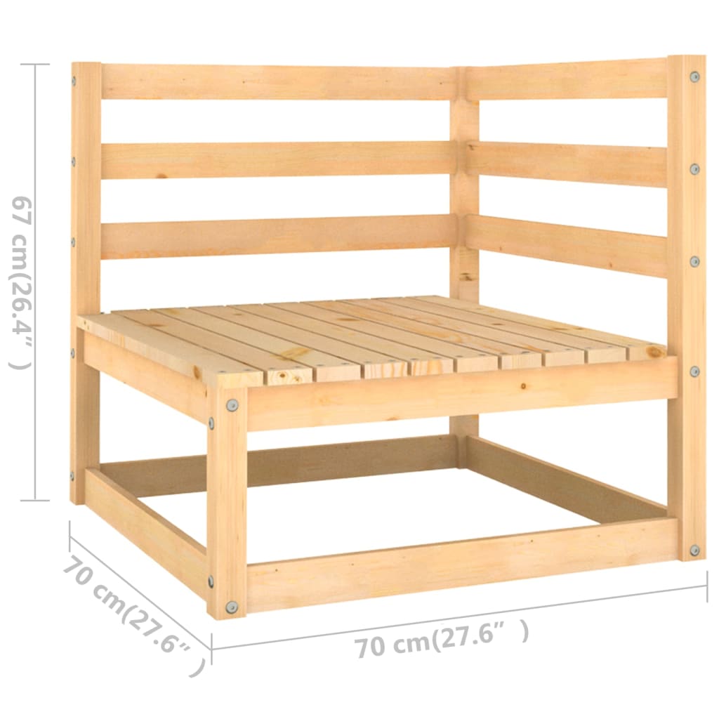 Kutne vrtne sofe s jastucima 2 kom od masivne borovine