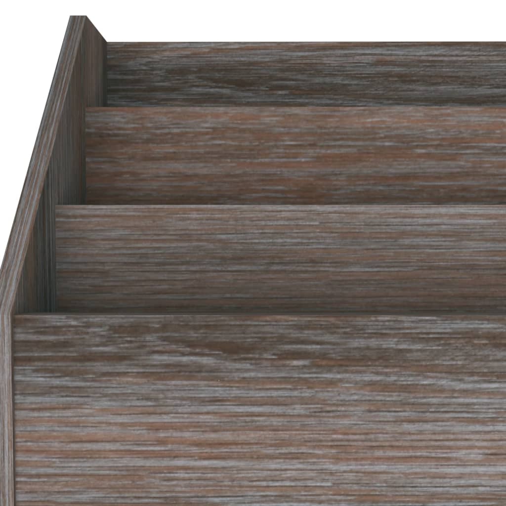 Stalak za dječje časopise sivi i hrast 71 x 30 x 78,5 cm drveni