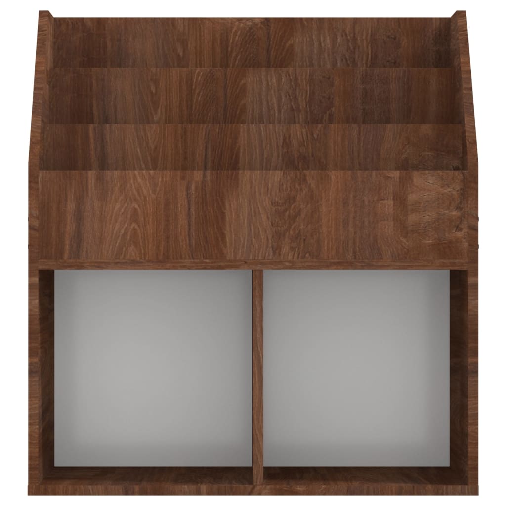 Stalak za dječje časopise smeđa boja hrasta 71x30x78,5cm drveni