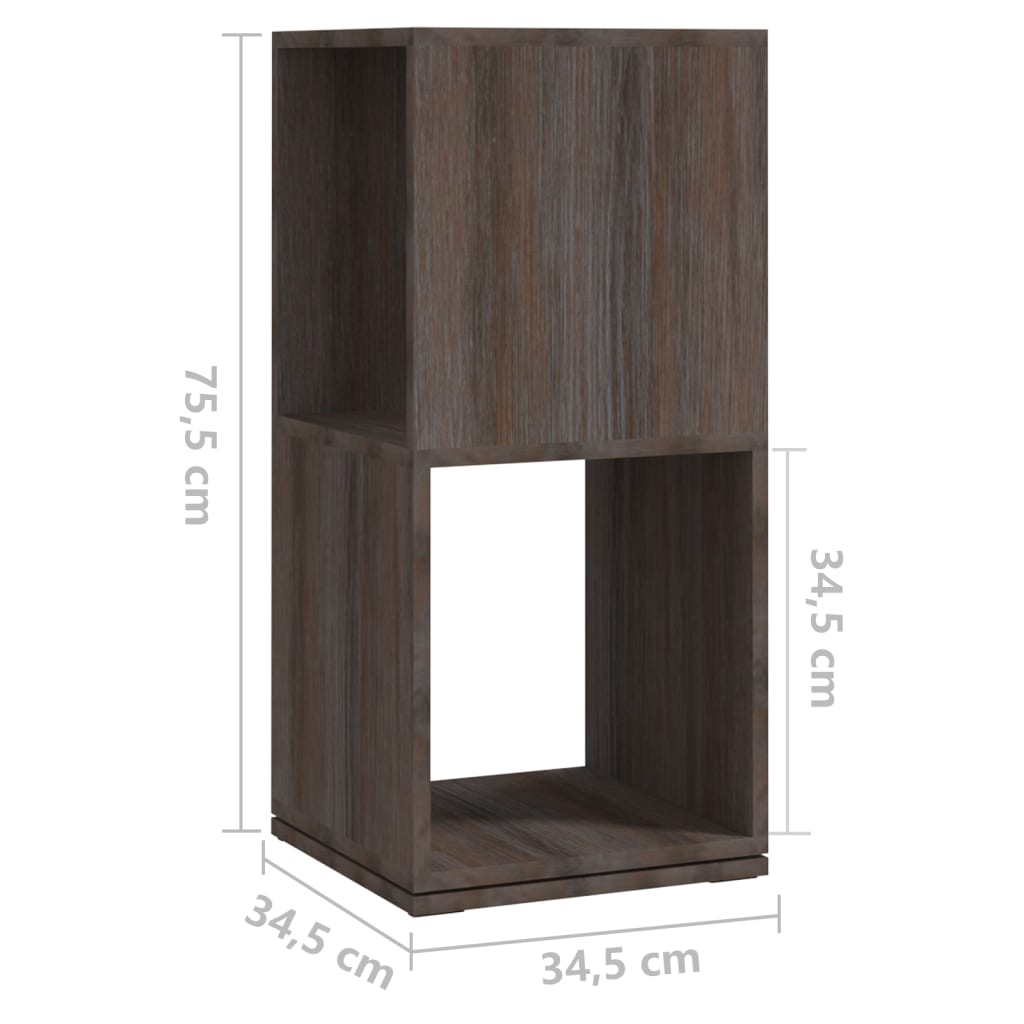 Rotirajući ormarić sivi/hrast sonoma 34,5x34,5x75,5 cm iverica