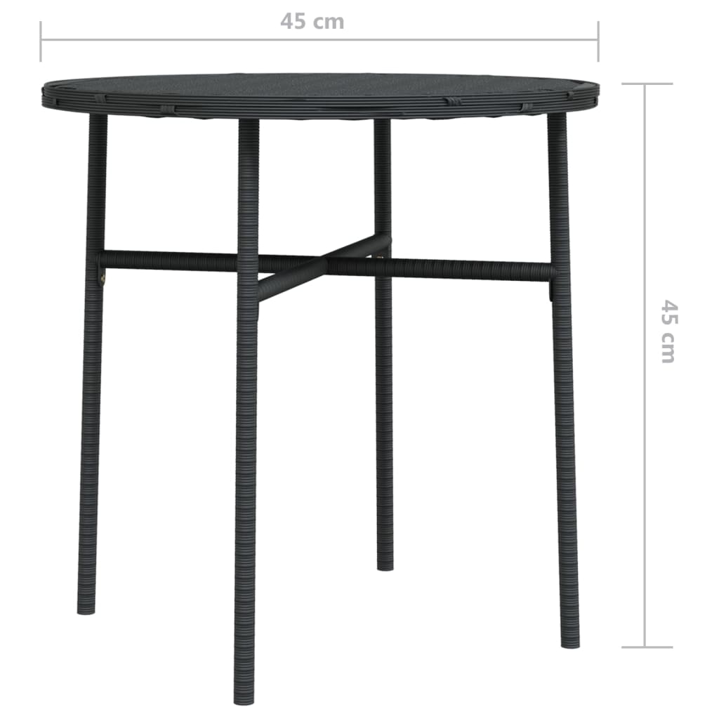 Čajni stolić crni 45 cm od poliratana