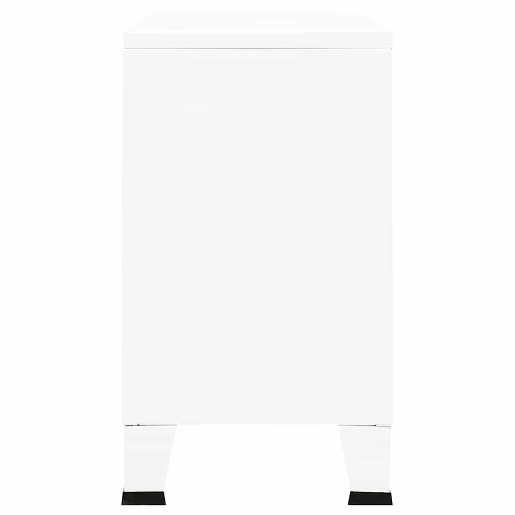 Komoda bijela 105 x 35 x 62 cm od metala i stakla