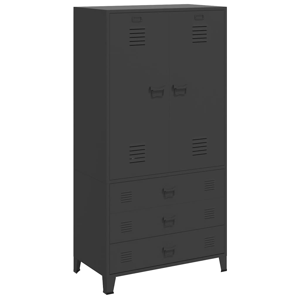 Industrijski ormar crni 90 x 50 x 180 cm metalni