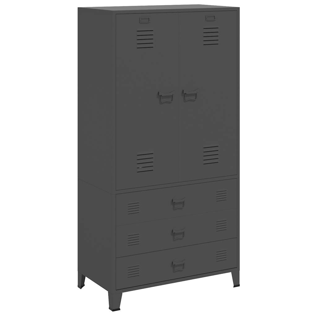Ormar antracit 90 x 50 x 180 cm metalni