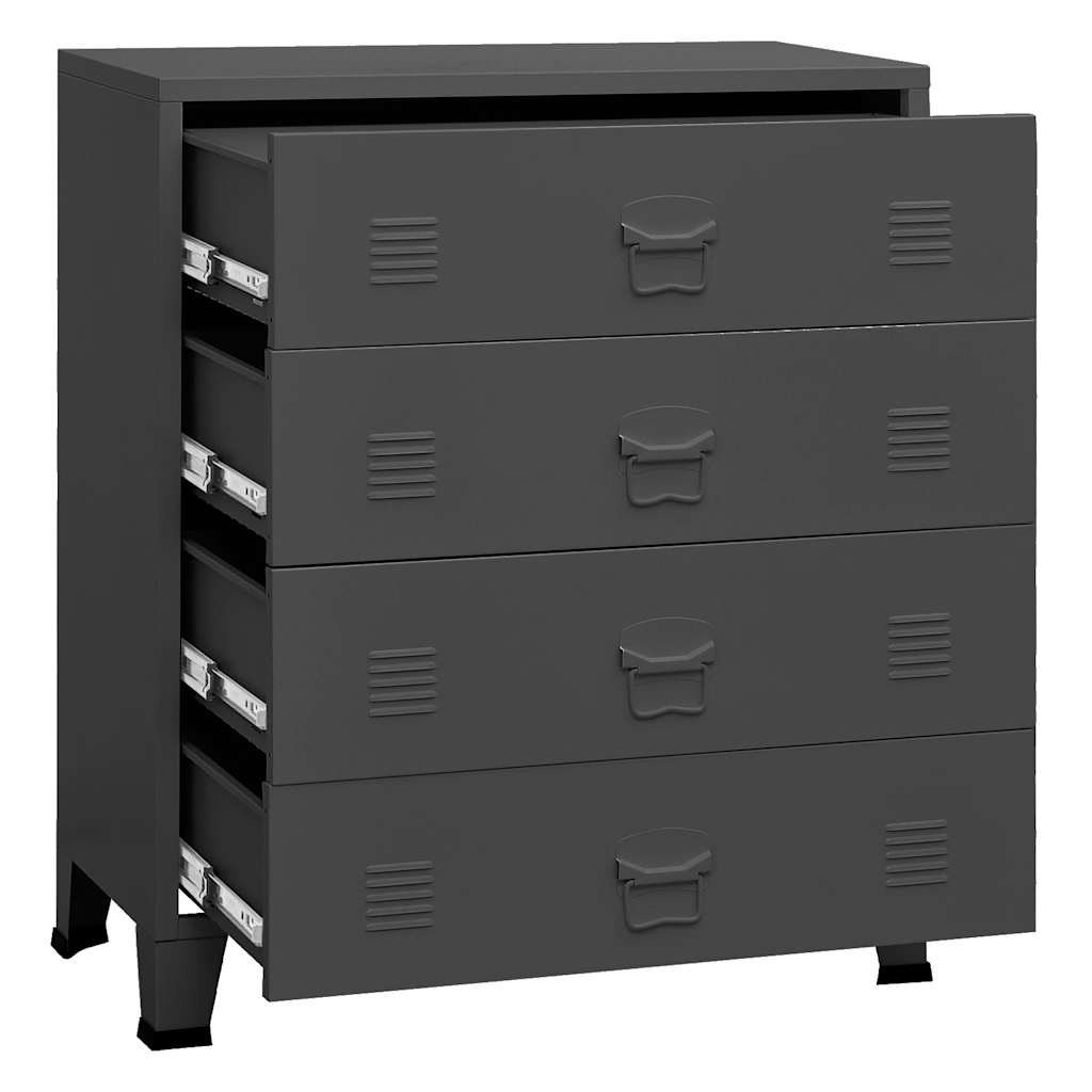 Industrijski ladičar antracit 78 x 40 x 93 cm metalni