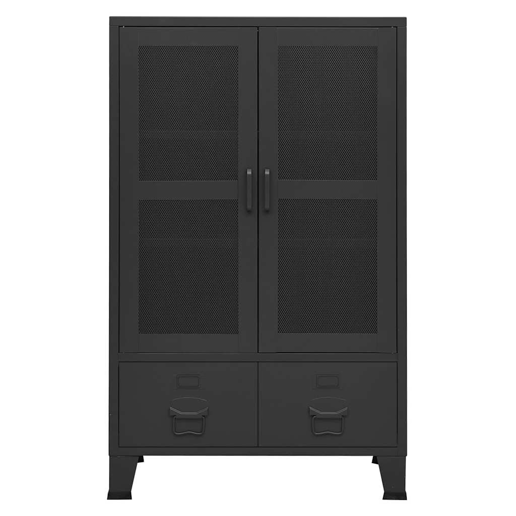 Industrijski sanduk za pohranu crni 70 x 40 x 115 cm metalni