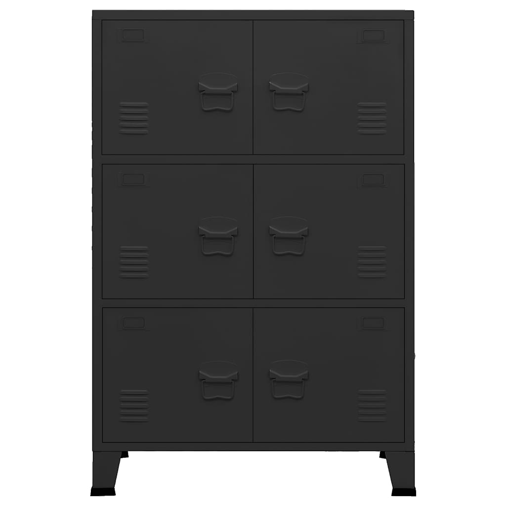 Industrijski sanduk za pohranu crni 75 x 40 x 115 cm metalni