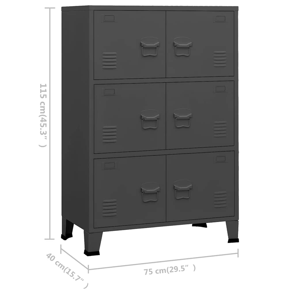 Industrijski sanduk za pohranu antracit 75x40x115 cm metalni