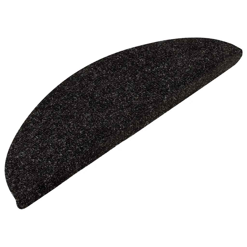 Samoljepljivi otirači za stepenice 15 kom 56x17x3 cm antracit