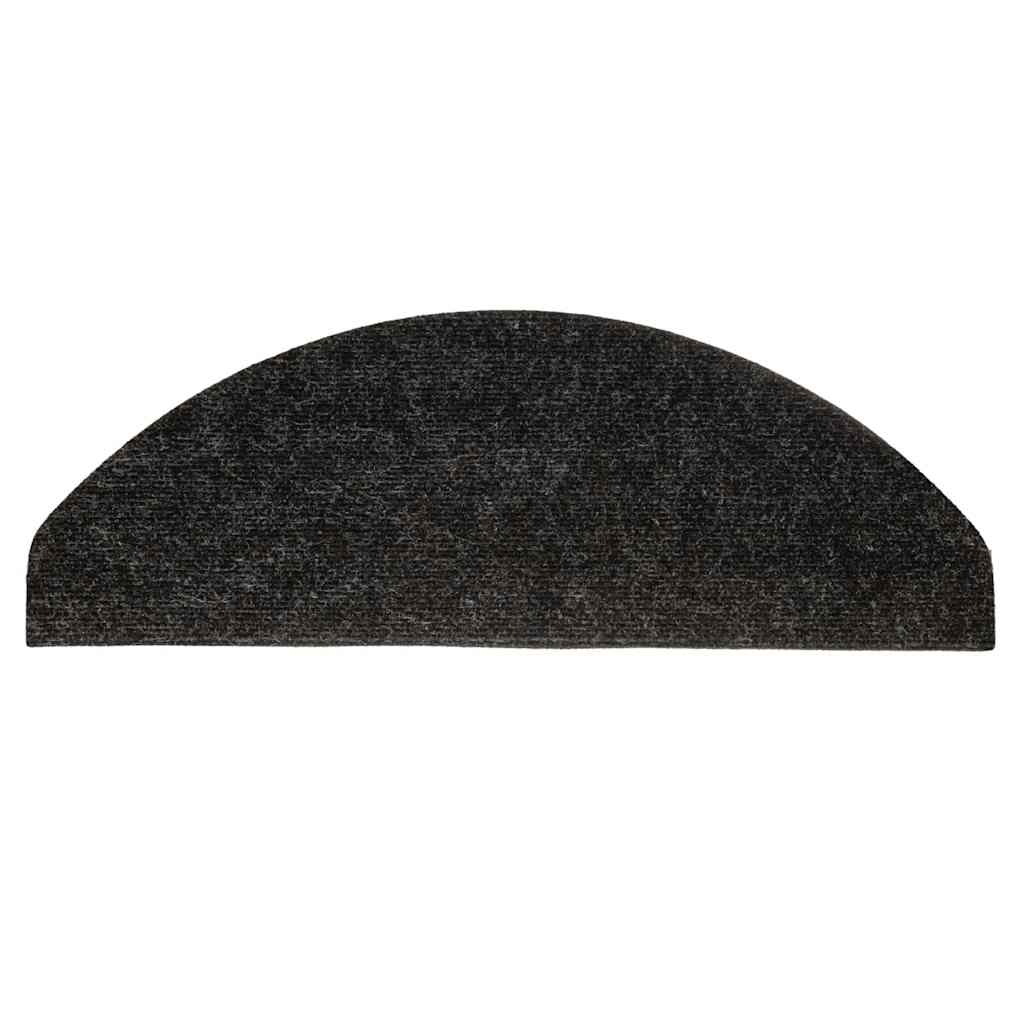 Samoljepljivi otirači za stepenice 15 kom 56x17x3 cm crni
