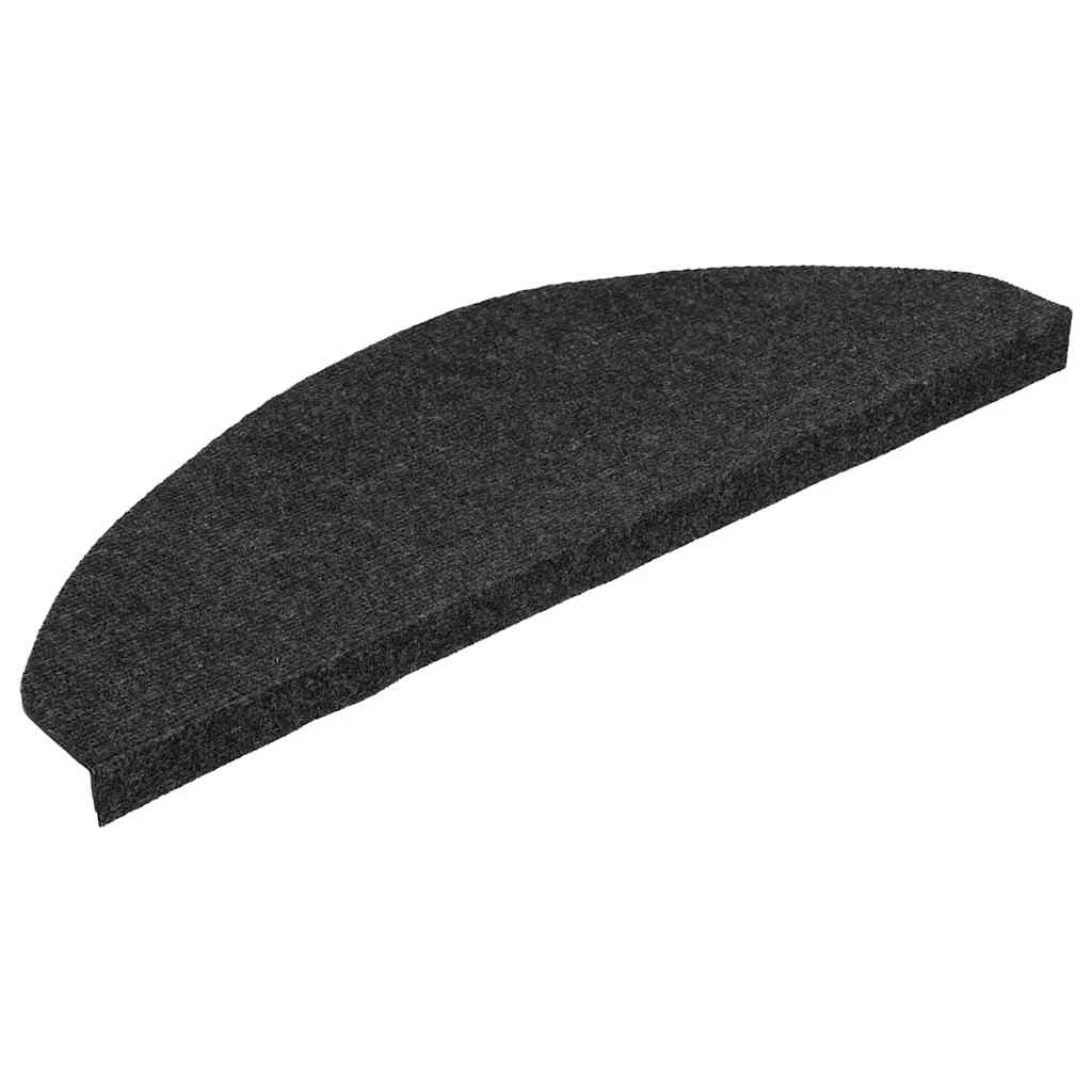 Samoljepljivi otirači za stepenice 15 kom 65x22,5x3,5 cm crni
