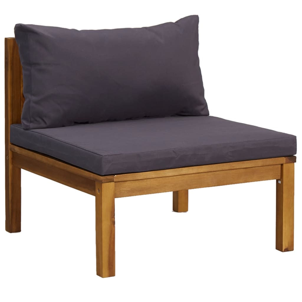 3-dijelna vrtna garnitura od masivnog drva bagrema s jastucima