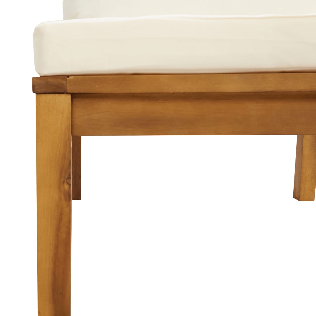 5-dijelna vrtna garnitura s krem jastucima masivno drvo bagrema